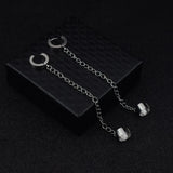 Stainless Steel Ear Cuff Drop Chain Earrings for Men Women Punk Rock