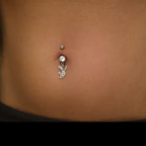 1Pcs Stainless Steel Bunny Navel Piercing Ring