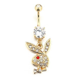 1Pcs Stainless Steel Bunny Navel Piercing Ring