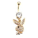 1Pcs Stainless Steel Bunny Navel Piercing Ring