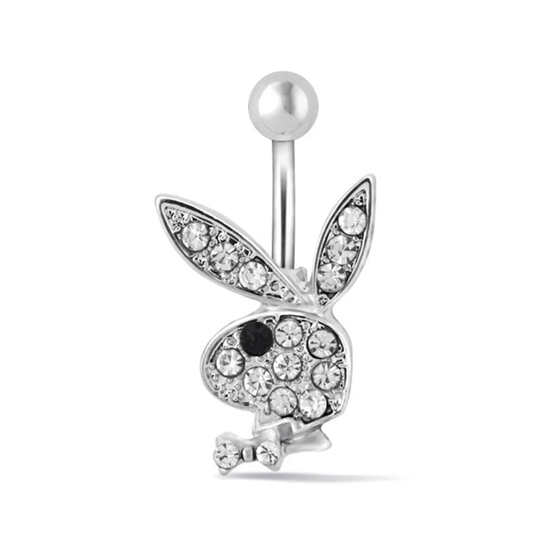1Pcs Stainless Steel Bunny Navel Piercing Ring