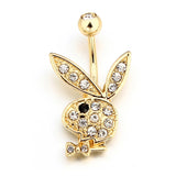 1Pcs Stainless Steel Bunny Navel Piercing Ring