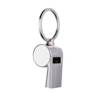 1Pcs Sublimation Blank Metal Whistle Key Ring Custom DIY Keychains