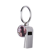 1Pcs Sublimation Blank Metal Whistle Key Ring Custom DIY Keychains