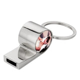 1Pcs Sublimation Blank Metal Whistle Key Ring Custom DIY Keychains