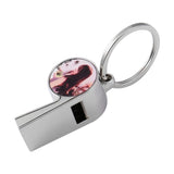 1Pcs Sublimation Blank Metal Whistle Key Ring Custom DIY Keychains