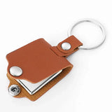 1Pcs Sublimation Blank Photo Frame Keychain With PU Cover Leather Case