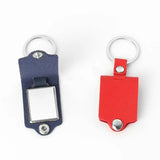 1Pcs Sublimation Blank Photo Frame Keychain With PU Cover Leather Case