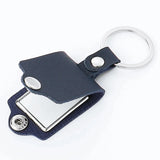 1Pcs Sublimation Blank Photo Frame Keychain With PU Cover Leather Case
