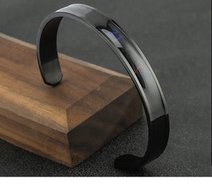 Temperature Stainless Steel Bracelet and Ring Set for Men and Women