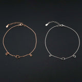 Three Stones Round Prong Bracelet Settings Rose Plated 925 Sterling Silver