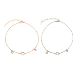 Three Stones Round Prong Bracelet Settings Rose Plated 925 Sterling Silver