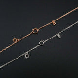 Three Stones Round Prong Bracelet Settings Rose Plated 925 Sterling Silver