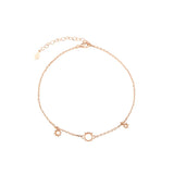 Three Stones Round Prong Bracelet Settings Rose Plated 925 Sterling Silver