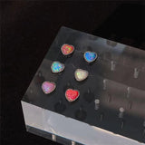 Colorful Heart Lip Studs Piercing Body Jewelry For Women Titanium Steel