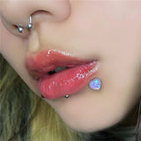 Colorful Heart Lip Studs Piercing Body Jewelry For Women Titanium Steel