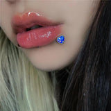 Colorful Heart Lip Studs Piercing Body Jewelry For Women Titanium Steel