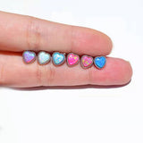 Colorful Heart Lip Studs Piercing Body Jewelry For Women Titanium Steel