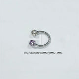 Titanium Steel Lip Ring Zircon Ball Nose Belly Button Piercing Body Jewelry