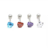 Heart Crystal Zircon Tongue Ring Titanium