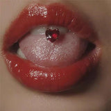 Heart Crystal Zircon Tongue Ring Titanium