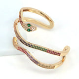 Snake Bangle Open Bangle Women Cubic Zirconia Rainbow Bangle