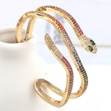 Snake Bangle Open Bangle Women Cubic Zirconia Rainbow Bangle