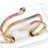 Snake Bangle Open Bangle Women Cubic Zirconia Rainbow Bangle