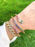 Snake Bangle Open Bangle Women Cubic Zirconia Rainbow Bangle