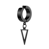 Stainless Steel Punk Clip Earrings Triangle Star Pendant Dangle Gothic Jewelry