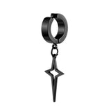 Stainless Steel Punk Clip Earrings Triangle Star Pendant Dangle Gothic Jewelry