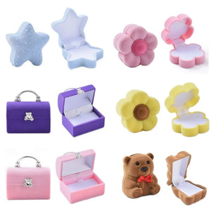 Velvet Jewelry Box Ring Container, Portable Jewellery Organizer Storage Case