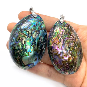 Vintage Double-sided Abalone Shell Pendant for DIY Jewellery