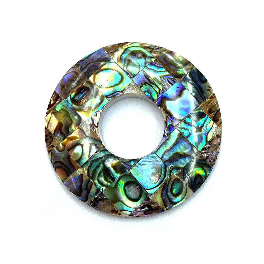 Vintage Double-sided Abalone Shell Pendant for DIY Jewellery