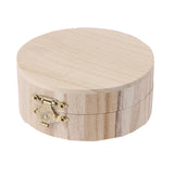 Vintage Round Wooden Jewelry Box Square Storage Case...