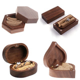 1Pcs Walnut Personalized Vintage Wedding Wood Ring Box Holder