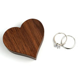 Walnut Wood Heart Jewelry Box Rustic Wedding Ring Box