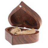 Walnut Wood Heart Jewelry Box Rustic Wedding Ring Box