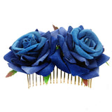 Red Rose Flower Hair Comb Bridal Wedding Jewelry Prom Headpiece