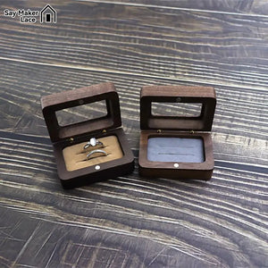 Wooden Jewelry Box Earring Ring Organizer
