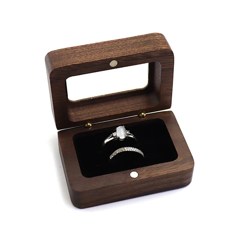 Wooden Jewelry Box Earring Ring Organizer
