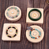 Wooden Jewelry Display Tray Bead Pendant Showcase Bracelet Holder Stand