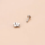 Stainless Steel Opal Flat Back Lip Labret Piercing