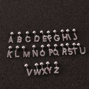 1.2mm Stainless Steel E Letter Stud Ear Cuf for Women