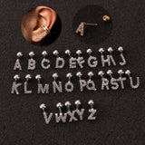 1.2mm Stainless Steel E Letter Stud Ear Cuf for Women