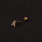 1.2mm Stainless Steel E Letter Stud Ear Cuf for Women