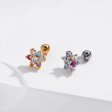 16G Stainless Steel Zircon Dangle Earrings for Women