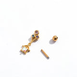 16G Stainless Steel Zircon Dangle Earrings for Women