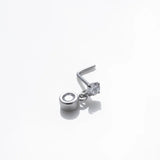 20G Stainless Steel L Piercing Nose Studs Cuff Heart Round Dangle Nose Studs