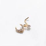 20G Stainless Steel L Piercing Nose Studs Cuff Heart Round Dangle Nose Studs